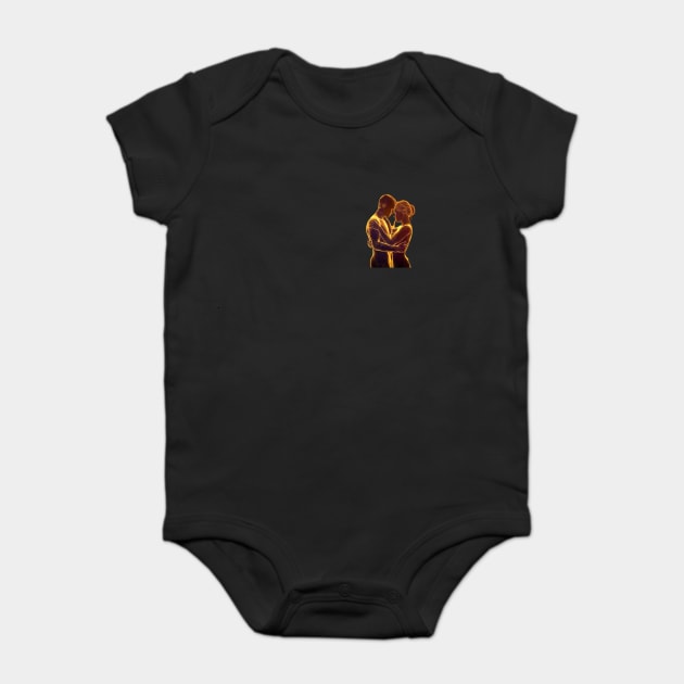 The Main Focus is a Close-up Portrait of Two Silhouettes Baby Bodysuit by animegirlnft